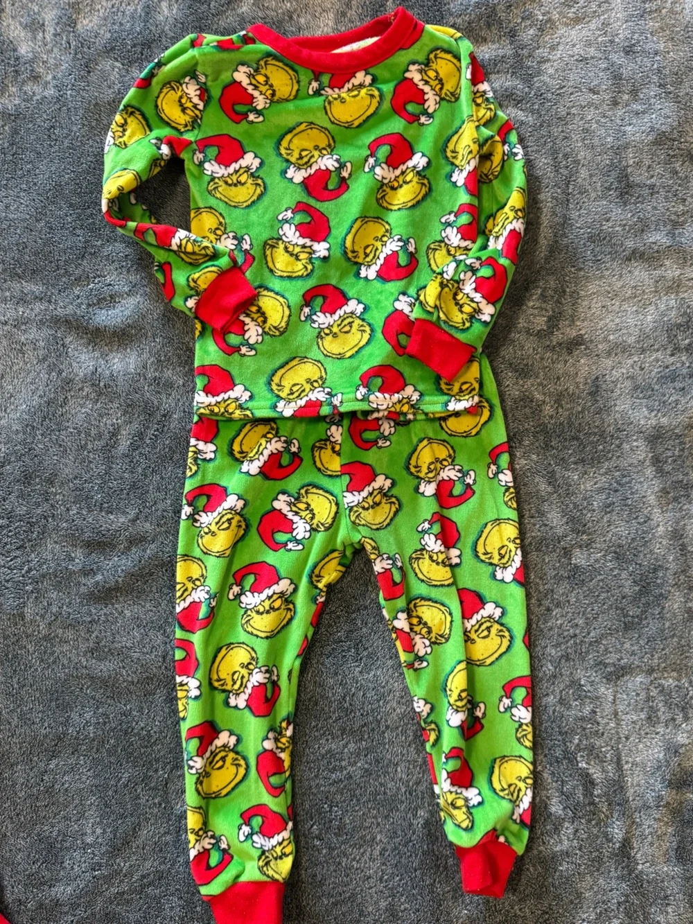 Carter's Kids Holiday Pajama Set Bundle - Green, Red, Black, Gray